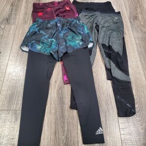 Girls Leggings Size 10-12 Kids Multicolored Leggings Set of 4